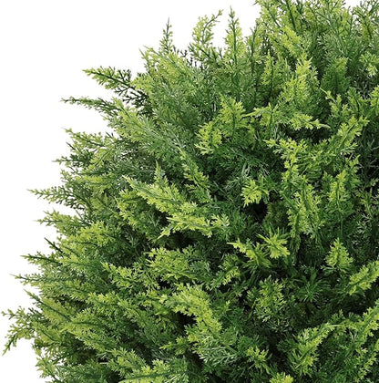 24" Artificial Cedar Topiary Trees Set of 2 – UV Resistant Faux Cypress Pine Plants for Outdoor Planters, Realistic Fake Bushes and Shrubs for Front Porch, Patio Christmas Decor – 2ft Tall