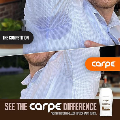 Carpe Underarm Antiperspirant and Deodorant, Clinical strength with Sandalwood scent, Combat excessive sweating Stay fresh and dry, Great for hyperhidrosis (Pack of 3)