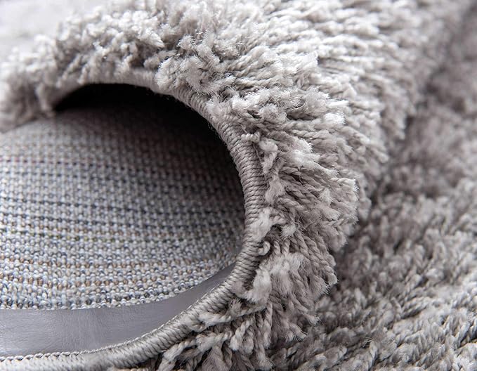 Unique Loom Solid Shag Collection Area Rug (2' 6" x 13' 1" Runner, Cloud Gray)