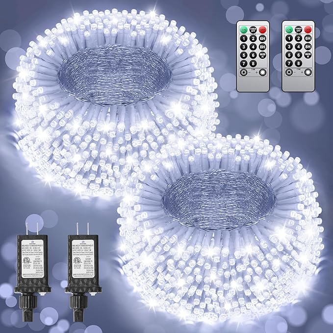 Fairy Lights for Bedroom Total 250 FT 760 LED, Extra Long Outdoor String Lights Waterproof, Timer & Memory, 8 Modes Dimmable Plug in Fairy for Outside Tree Wedding Patry Cool White