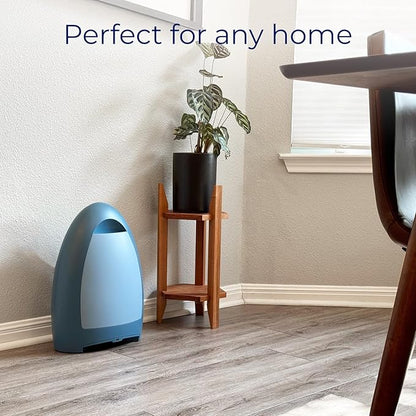 EyeVac Home Touchless Vacuum Automatic Dustpan - Great for Sweeping Pet Hair Food Dirt Kitchen - Fast & Powerful, No More Bending Down, Bagless, Corded, 1000 Watt (Serene Blue - Limited Edition)