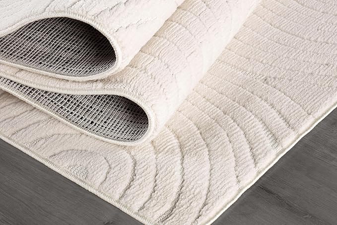 Beverly Rug Micro Loop Area Rug Light Gray 9x12 Geometric Modern Luxury Circular Durable Soft Indoor Rugs for Living Dining Room Office Stain Resistant Non Shedding Casual Indoor Carpet 9 x 12
