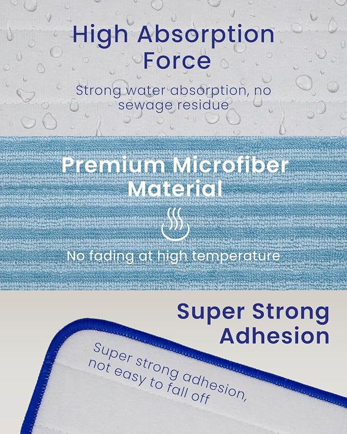 Microfiber Pads Compatible with Dupray Neat Steam Cleaner, Reusable Steam Mop Replacement Pads Fit for Dupray Steam Cleaner Accessories, Steamer cloth cover Durable & Washable - 3 Pack