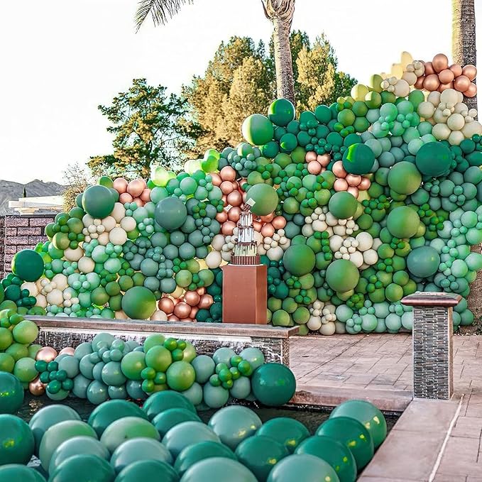 PartyWoo Dark Green Balloons 50 pcs 12 Inch Pearl Hunter Emerald Forest Green Balloons for Baby Shower Graduation Christmas Jungle Safari Birthday Party Decorations Green-Z01
