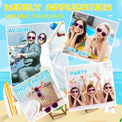 ASTARON 12 Pack Party Sunglasses Bulk Neon Party Favors for Beach Wedding Party Pool Party Supplies