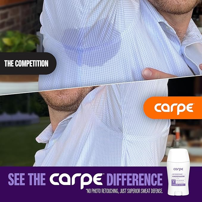 Carpe Underarm Antiperspirant and Deodorant, Clinical strength with Lavender Citrus scent, Combat excessive sweating Stay fresh and dry, Great for hyperhidrosis (Pack of 3)