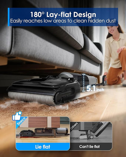 Tineco Floor ONE i5 Stretch Wet Dry Vacuum Cleaner, Vacuum & Mop in One Step, 20kpa Powerful Suction, 180° Lay-Flat Design, Anti-Tangle Design, Dual-Sided Edge Cleaning, Up to 30* Minutes Runtime