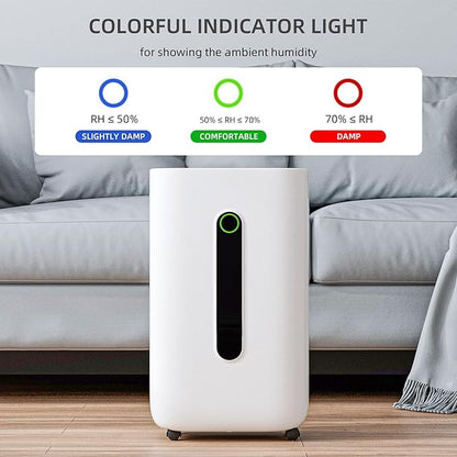 4500 Sq.Ft 70 Pint Dehumidifier for Basements and Home-with Drain Hose,1.7Gallon Water Tank,Intelligent Humidity Control,Dual Protection and 4 Modes,for Large room