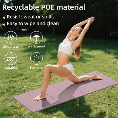 1/2 Inch Extra Thick Yoga Mat Pilates Equipment, 69"x24" Odorless Workout Mats for Home Gym, Non-slip Exercise Mats for Women Men Home Workout, Foldable Yoga Mats for Travel Camping Sleeping