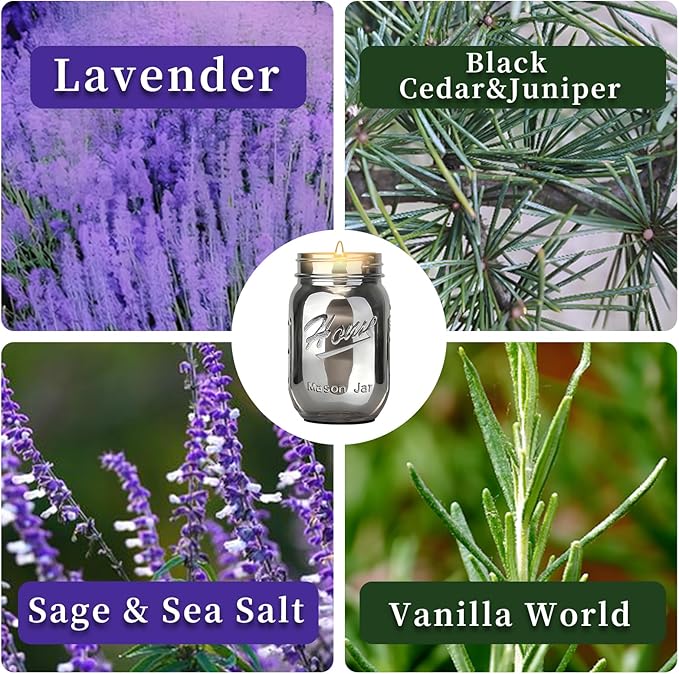 Scented Candle Smoke Gray Sands Scented, Classic 22oz Large Jar Single Wick Candle, Over 110 Hours of Burn Time, Perfect for Creating Relaxing Atmosphere (Sage and Sea Salt)
