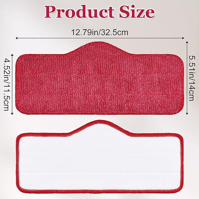 Microfiber Steam Mop Pads Compatible with Schenley Steam Mop Cleaner,4 Pack Steam Mop Replacement Pads for Multi Surface Floor Wet/Dry Clean,Reusable and Washable Steam Mop Accessories,Pink
