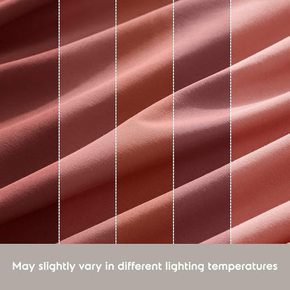 Nestl Luxury 1800 Ultra-Soft Microfiber Full Bed Sheets - Double Brushed - Deep Pockets - Easy Fit - 4 Piece Set - Bedding Sheets & Pillowcases (Full, Pink Clay)