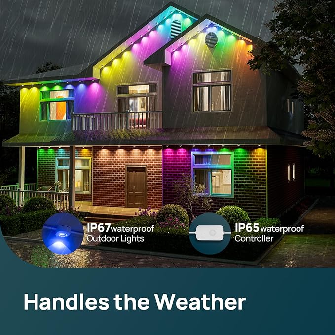Linkind Permanent Outdoor Lights HP5,Smart AI RGBTW 100ft Christmas Lights, 85 Scenes Modes for Daily Holiday Halloween Decorations,IP67 Waterproof, Works with Alexa,Google Assistant