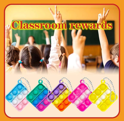 100 Pcs Mini Pop Bubble Fidget Toys for Party Favors, Pop Toy Bulk for Party Favor, Classroom Student Prizes Christmas Easter Basket Goodie Bag Stuffers Valentine for Kids
