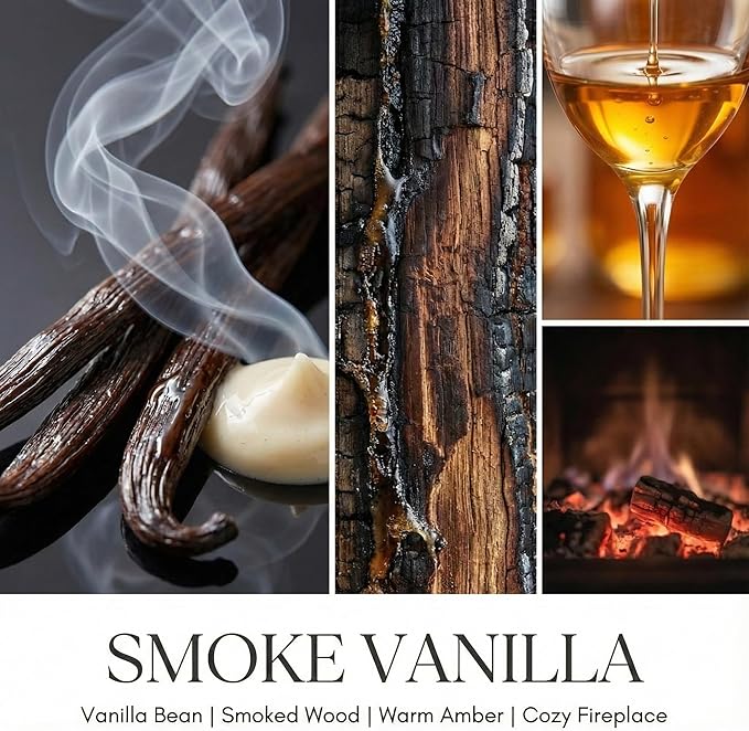 HomeLights Large jar Candle | 1-Wick Long-Lasting Scented Candles, 6.7oz Natural Soy Wax Candle for Home Scented, Industrial Chic Gifts for Women & Men, Smoke Vanilla