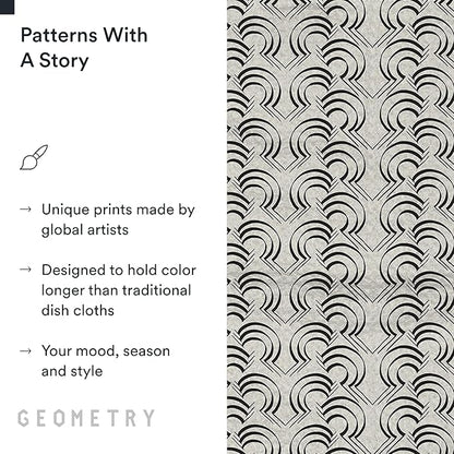 GEOMETRY Kitchen Dish Cloths - Quick Dry Dishcloths for Kitchen - Premium Dish Rags with Geoweave - 3-Pack Set Night Reeds