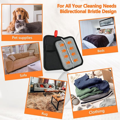 Pet Hair Removal Glove，Static Electricity Grooming Mitt Tool for Dogs & Cats - Remove Fur from Pets, Furniture, Car Seats， Clothing and Sofas