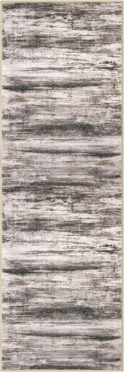 KOZYFLY Modern Abstract Runner Rugs 2x6, Washable Rug Runner Non-Slip Soft Kitchen Rugs, Print Blcak Brown Carpet Runner for Entryway Bathroom Laundry Room Foyer