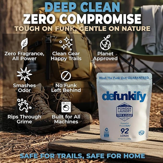 Laundry Detergent Powder, 92 Load/55oz. 'Free & Clear' Powder Laundry Detergent for Sensitive Skin. ProvenSafe™ Laundry Stripper Washing Detergent w/Odor & Stain Remover for Activewear & All Fabrics