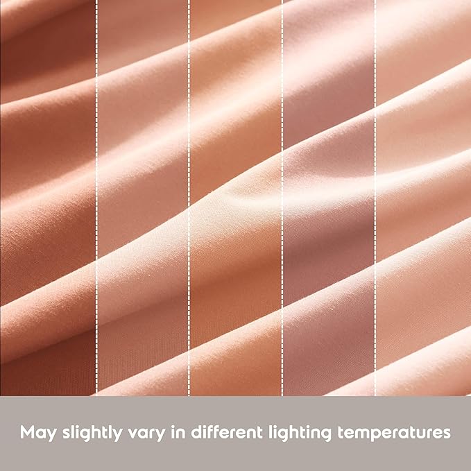 Nestl Split King Sheet Set - 1800 Ultra-Soft Microfiber Bed Sheets - Double Brushed - Deep Pockets - Easy Fit - 5 Piece Set - Bed Sheets & Pillowcases (Split King Size, Peach)