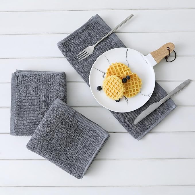 Glynniss Cotton Terry Cloth Kitchen Towels - Pack of 3, 16x26 Inches