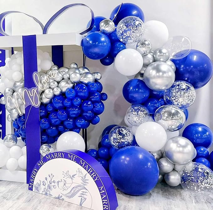 KALOR 12 Inch Royal Blue Balloons, 50 Pcs Latex Helium Balloons for Kid's Birthday Party, Baby Shower, Wedding, Graduate Party Decorations