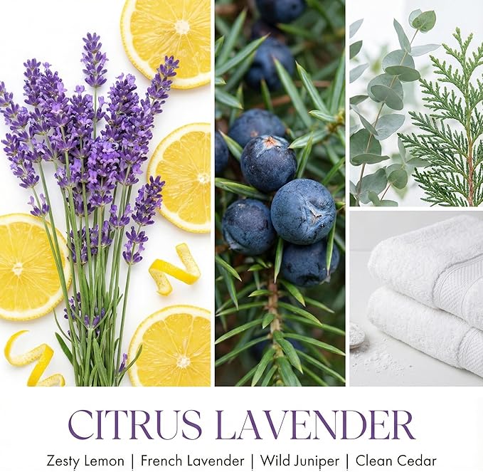4EVER Scented Candles | 4-Wick 18oz Soy Wax Candle | Up to 50Hrs Clean Burn | Aromatherapy Candles for Home Scented | Gifts for Women & Mom, Citrus Lavender