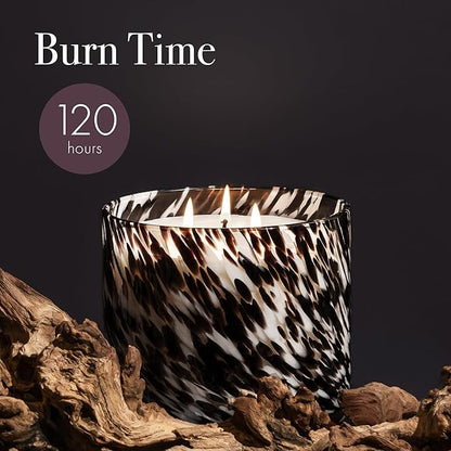 LAFCO New York Fall 3-Wick Candle, Saffron Sandalwood - 30 oz - 120-Hour Burn Time - Reusable, Hand Blown Glass Vessel - Made in The USA