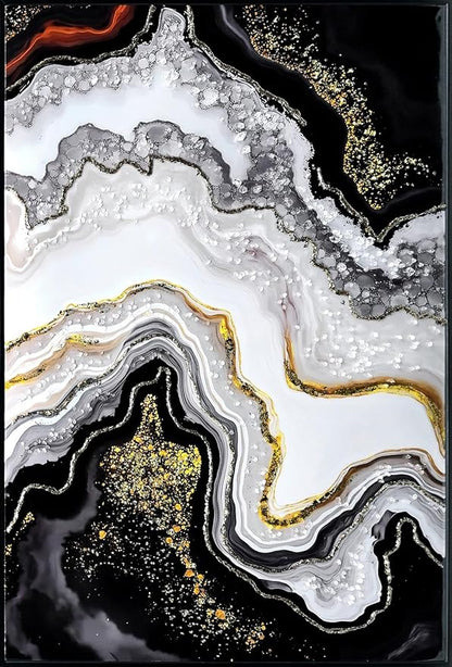YPGEAME Bedroom Wall Decor, Marble Texture Wall Art, Metallic Gloss Finish, for Bedroom, Living Room, Bathroom, and Office Decor, 28×40 in