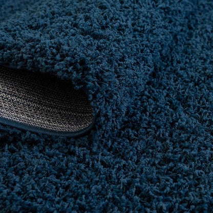 Unique Loom Solid Shag Collection Area Rug (3' 3" x 5' 3" Oval, Sapphire Blue/ Navy Blue)