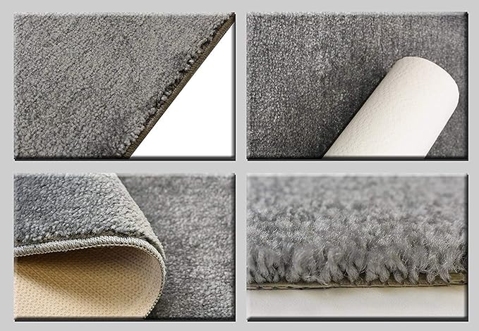 Custom Cut Hallway Runner Rug, Slip Resistant, 31 Inch Wide X Your Choice of Length, Solid Grey, 31 Inch X 25 feet