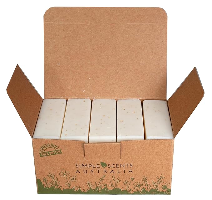 Spearmint & Bran Scented Natural Soap Bars (5 Bars), 3.5oz Moisturizing French Triple Milled Soap Bars Enriched with Shea Butter - Pure Plant Oil Bath & Body