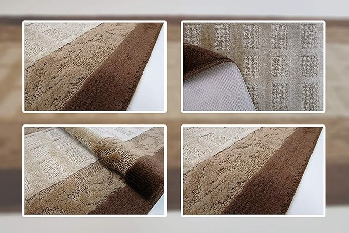 ORFA HOME Custom Cut Hallway Runner Rug, Slip Resistant, 31 Inch Wide X Your Choice of Length, Leaves Brown, 31 Inch X 23 feet