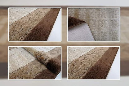 Custom Cut Hallway Runner Rug, Slip Resistant, 31 Inch Wide X Your Choice of Length, Leaves Brown, 31 Inch X 9 feet
