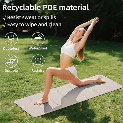 1/2 Inch Extra Thick Yoga Mat Pilates Equipment, 69"x24" Odorless Workout Mats for Home Gym, Non-slip Exercise Mats for Women Men Home Workout, Foldable Yoga Mats for Travel Camping Sleeping