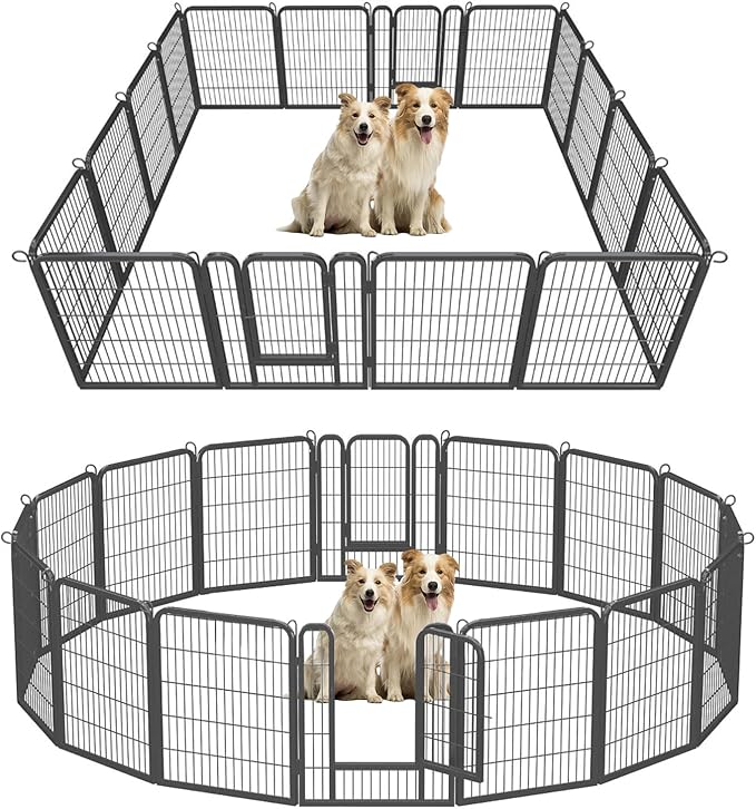 Dog Playpen Indoor,Metal Dog Fence for Large/Medium/Small Dogs,Perfect Dog Pen for Camping, Yard, and RV