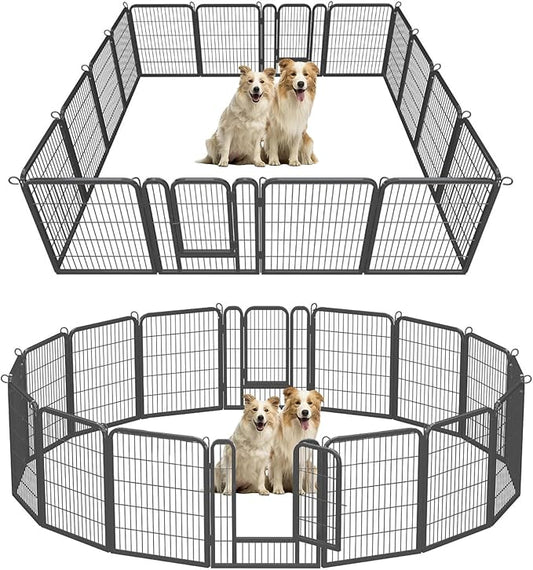 Dog Playpen Indoor,Metal Dog Fence for Large/Medium/Small Dogs,Perfect Dog Pen for Camping, Yard, and RV