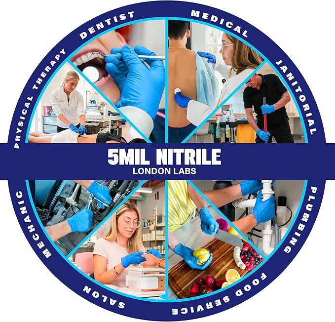 Nitrile Gloves, Blue, Small, Disposable, Latex-Free, Powder-Free, 100 Count