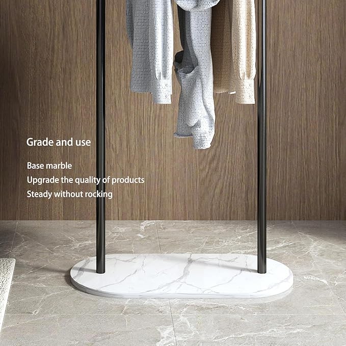 Clothes Rack,Metal Clothing Rack with Marble Base,Modern Coat Rack Freestanding for Boutiques,Small garment racks for hanging clothes,Can Hang Jacket Garment, Hat, Scarf