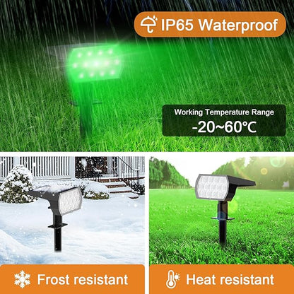 WELALO Solar Color Changing Spot Lights Outdoor, Waterproof Solar Christmas Lights with 7 Modes, Multicolor RGB Landscape Spotlights for Garden Yard Driveway Lawn Patio Pathway Decorations, 10 Pack