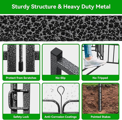Dog Playpen Outdoor 32 Piece Panels Heavy Duty Dog Fence 32" Height with Thick Pipe Anti-Rust with Doors Portable for RV Camping Yard, Total 71FT, 406 Sq.ft, Snowy Black
