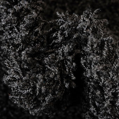 Unique Loom Solid Shag Collection Area Rug (5' 3" Round, Jet Black)