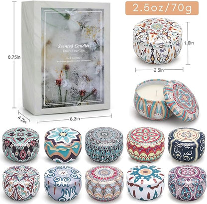 Valentine's Day Scented Candle Gift Set, 12 Pack Home Fragrance - 300 Hour Long-Lasting Soy Wax, Lead-Free Cotton Wicks Aromatherapy Candles for Her