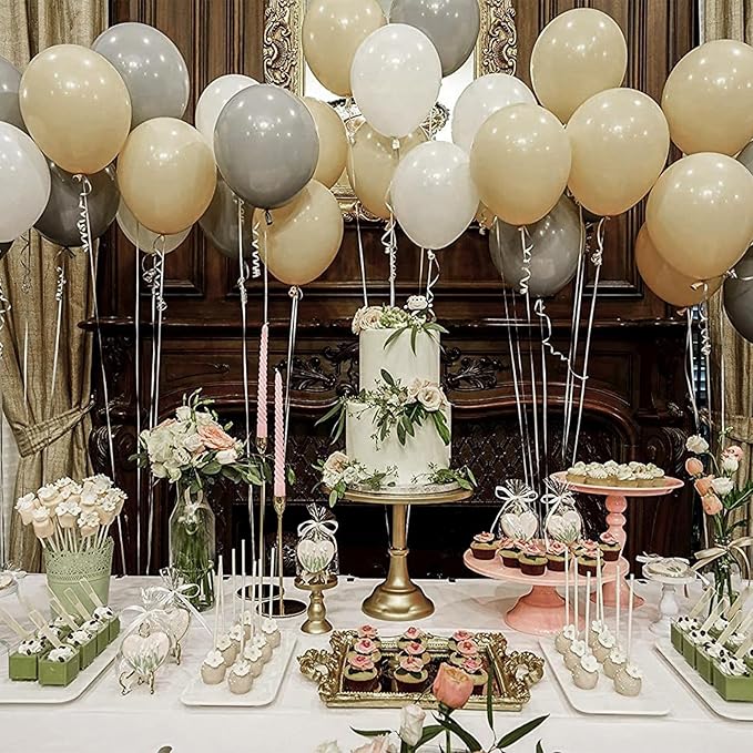 PartyWoo Light Brown Balloons 50 pcs 12 Inch Matte Tan Boho Neutral Beige Cream Latex Balloons for Baby Shower Gender Reveal Graduation Safari Woodland Wedding Birthday Party Decorations Brown-F56