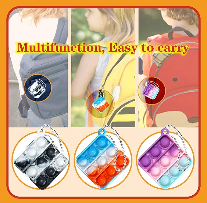 100 Pcs Mini Pop Bubble Fidget Toys for Party Favors, Pop Toy Bulk for Party Favor, Classroom Student Prizes Christmas Easter Basket Goodie Bag Stuffers Valentine for Kids