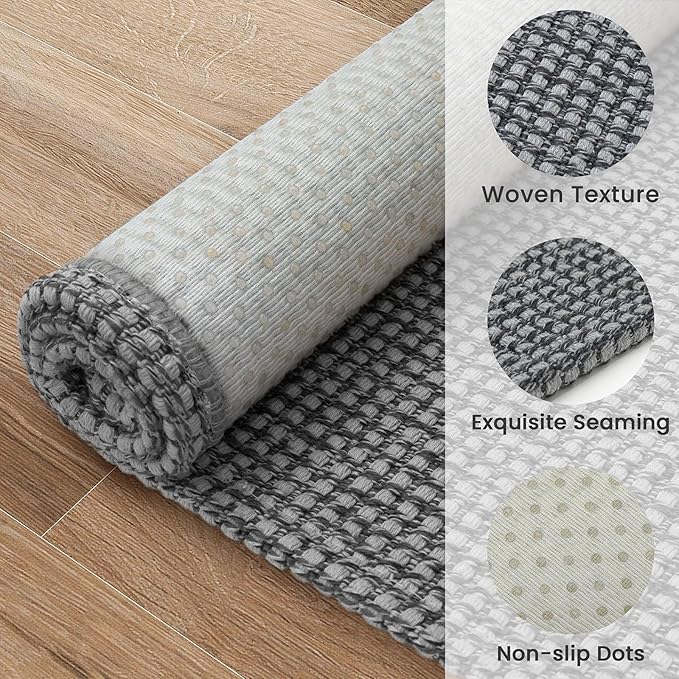 EARTHALL Runner Rug 3x16 Ft Washable Runners for Hallways Extra Long Woven Non Slip Entryway Runner Braided Kitchen Runner Indoor Outdoor Carpet Runners for Hotels, Hall, Stair, Dark Gray