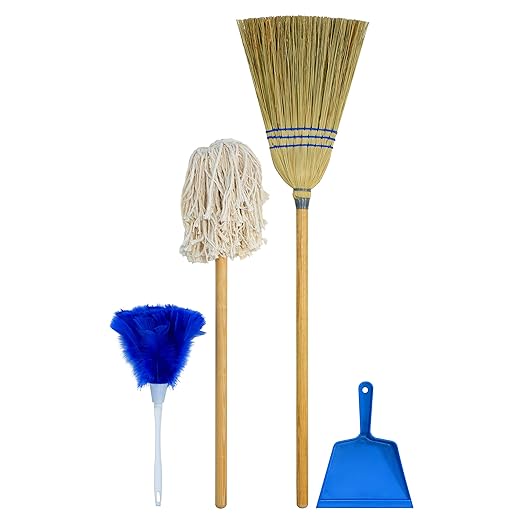Broom, Mop, Duster, Dust Pan - Housekeeping Set, Without Stand