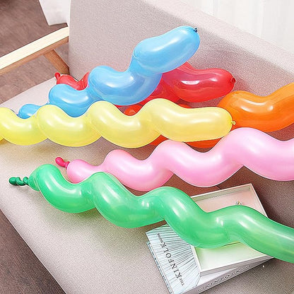 100 Pcs Latex Spiral Balloons for Assorted Boys Girls Birthday Party Balloons