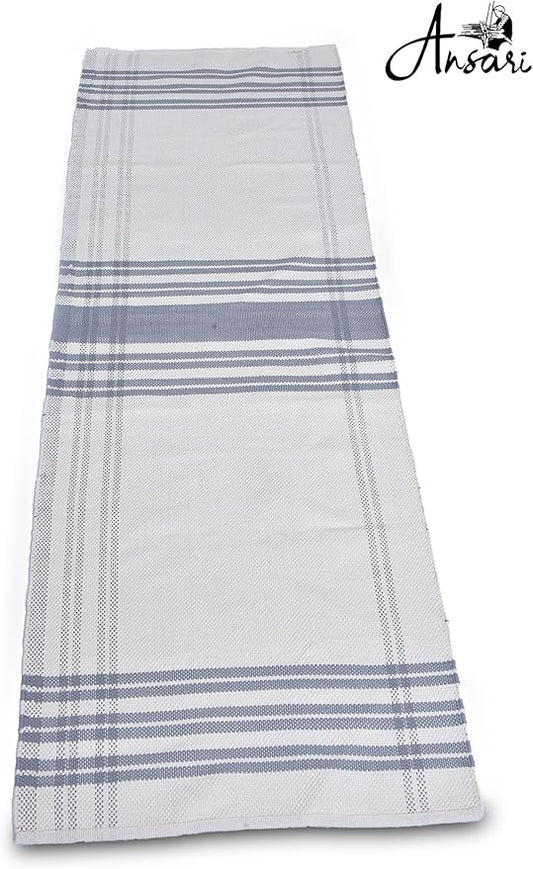 Craftyansari Handwoven Cotton Yoga Mat, Natural, 72 x 24 Inches, Fair Trade, Soft Absorbent Surface for Exercise, Workout, Meditation