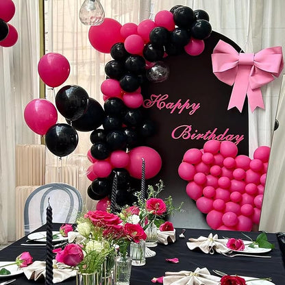 154pcs Hot Pink Balloons Different Sizes 18/12/10/5 Inch Party Balloons arch Kit for Valentine's Day Birthday Baby Shower Wedding Princess Theme Party Decoration